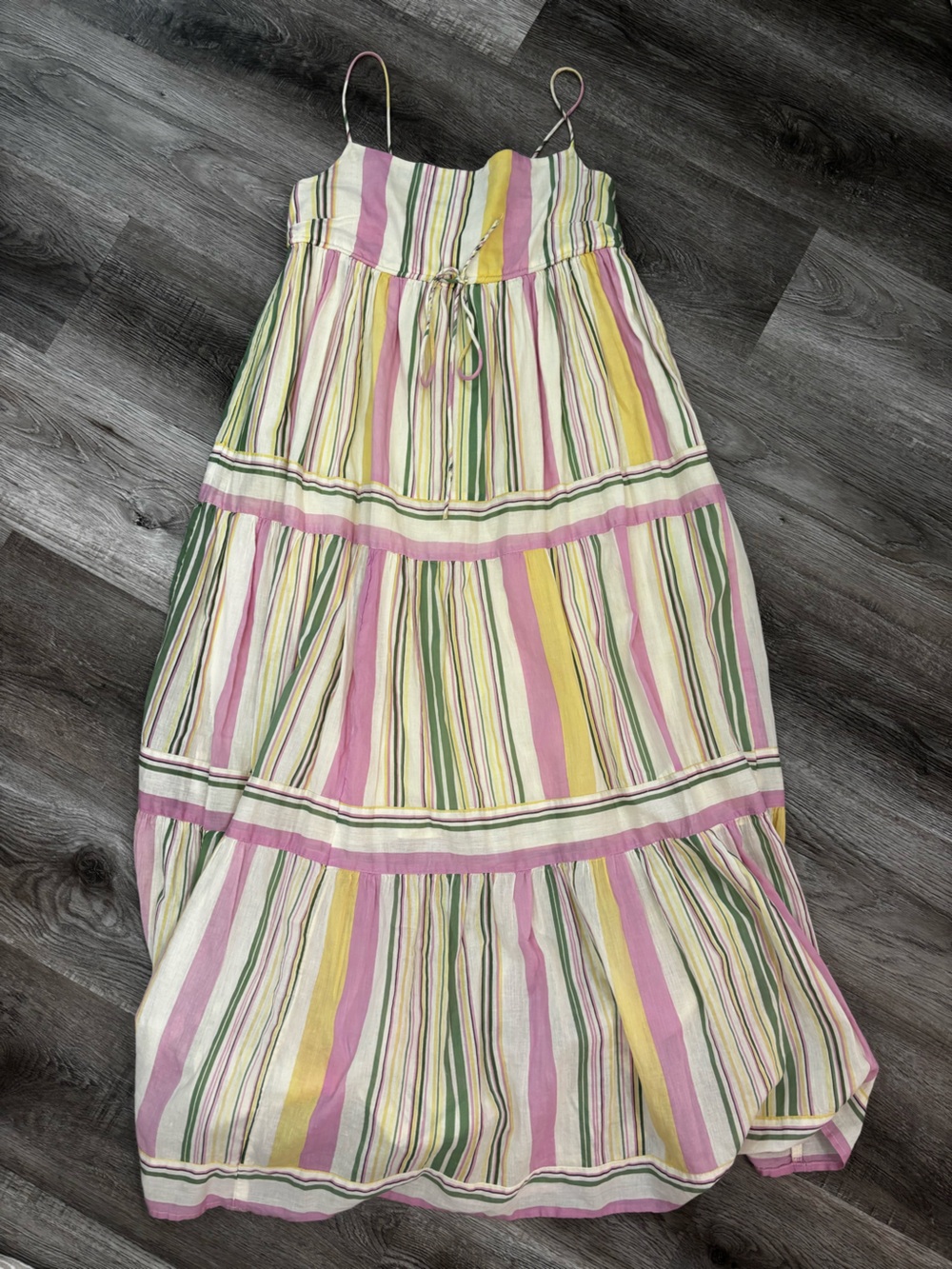MNG Striped Pastel Maxi Sundress with Spaghetti Straps size 4